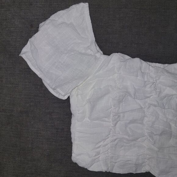 Urban Romantics Women's White Cotton Square Neck Crop Top Size Small - Picture 14 of 15